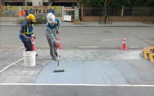 Sửa chữa chống trơn trượt dốc lên xuống tầng hầm Toà nhà HD Mon, Lê Đức Thọ, Từ Liêm, Hà Nội