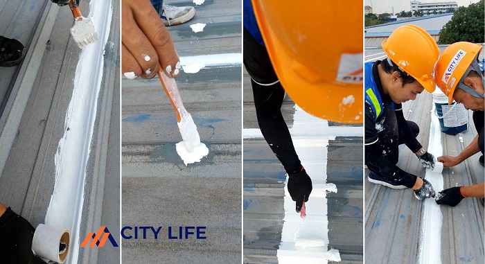 Sửa chữa chống dột mái tôn tại nhà máy may Thái Bình – City Life